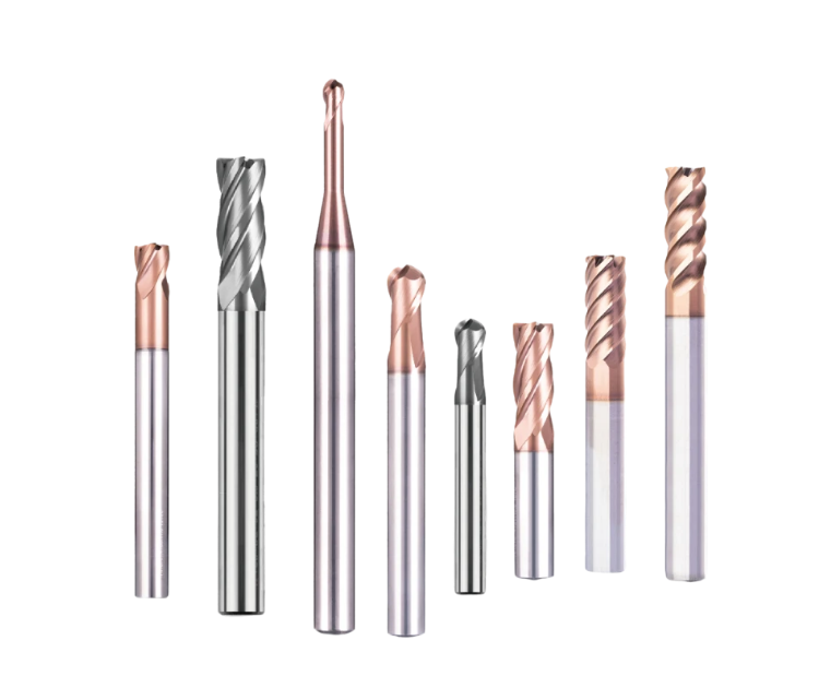 Solid carbide end mills for CNC milling applications